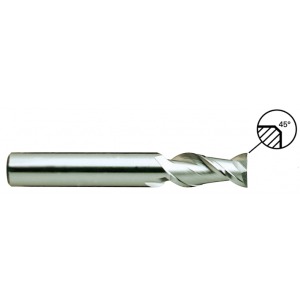 2 flute 45° helix long length