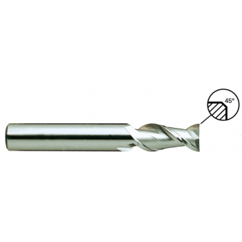 2 flute 45° helix long length