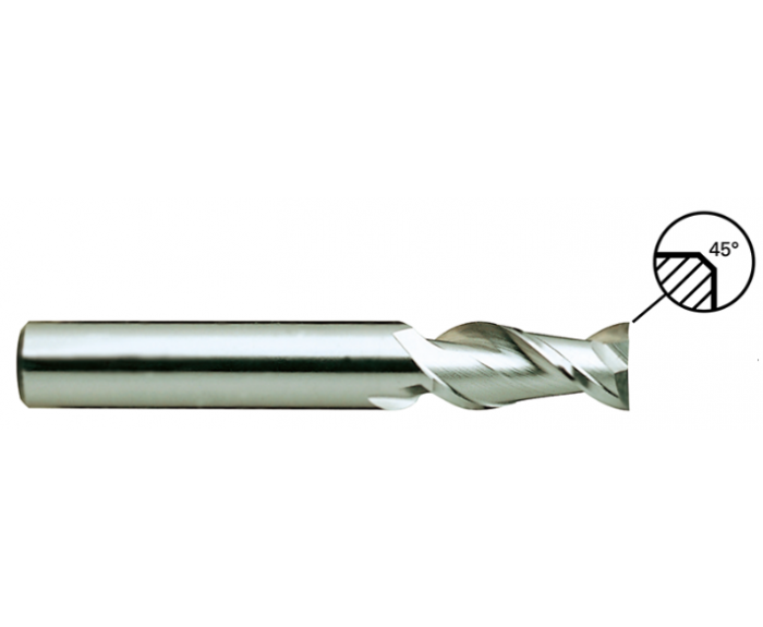 2 flute 45° helix long length