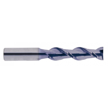 CARBIDE, 2 FLUTE 45° HELIX LONG LENGTH - TiCN Coated